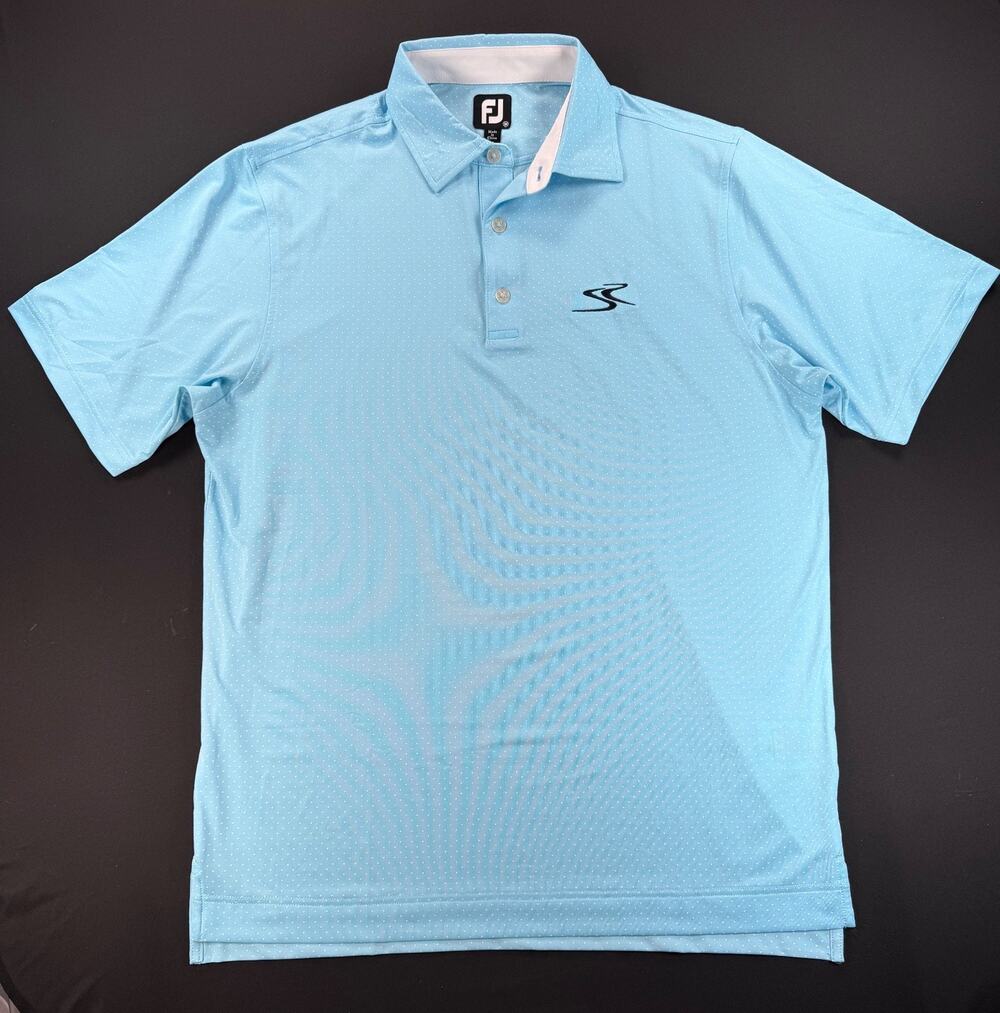 FootJoy South River Colony - Blue Polka Dot Short Sleeve Polo Shirt (Men's M)